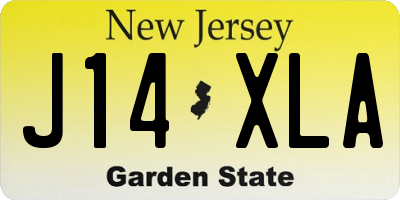 NJ license plate J14XLA