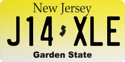 NJ license plate J14XLE