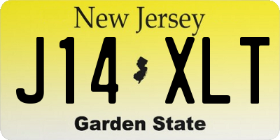NJ license plate J14XLT