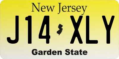 NJ license plate J14XLY