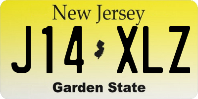 NJ license plate J14XLZ