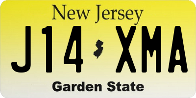 NJ license plate J14XMA