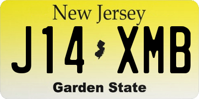 NJ license plate J14XMB