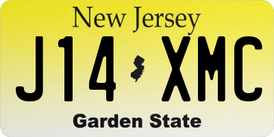 NJ license plate J14XMC