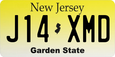 NJ license plate J14XMD
