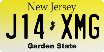 NJ license plate J14XMG