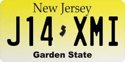 NJ license plate J14XMI