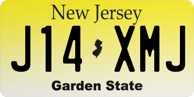 NJ license plate J14XMJ
