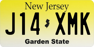 NJ license plate J14XMK