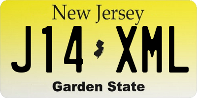 NJ license plate J14XML