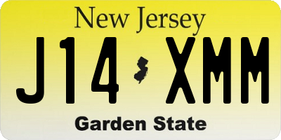 NJ license plate J14XMM