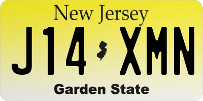 NJ license plate J14XMN