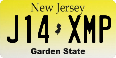 NJ license plate J14XMP