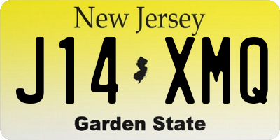 NJ license plate J14XMQ