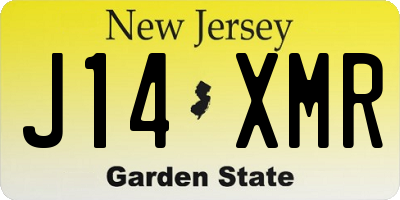 NJ license plate J14XMR
