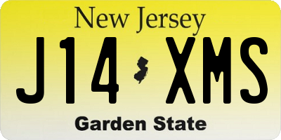 NJ license plate J14XMS