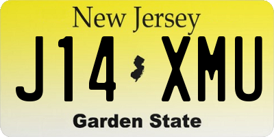 NJ license plate J14XMU