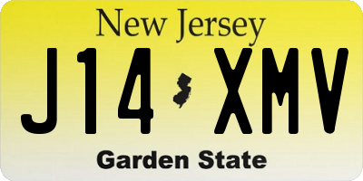NJ license plate J14XMV