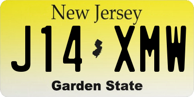 NJ license plate J14XMW