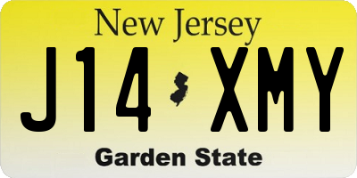 NJ license plate J14XMY
