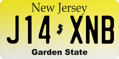 NJ license plate J14XNB