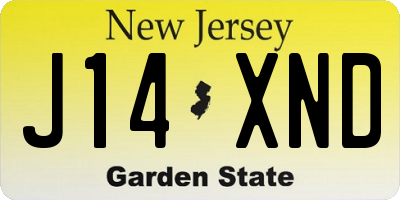 NJ license plate J14XND