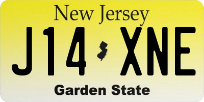 NJ license plate J14XNE