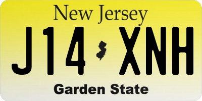 NJ license plate J14XNH