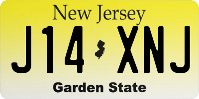 NJ license plate J14XNJ