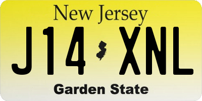 NJ license plate J14XNL