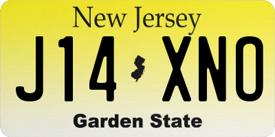 NJ license plate J14XNO