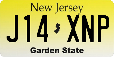 NJ license plate J14XNP