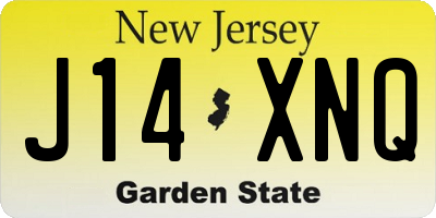 NJ license plate J14XNQ