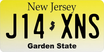 NJ license plate J14XNS