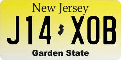 NJ license plate J14XOB