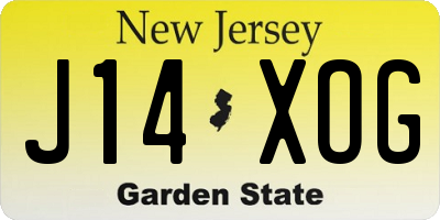 NJ license plate J14XOG