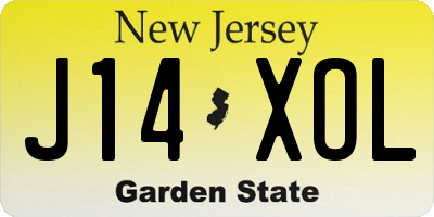 NJ license plate J14XOL