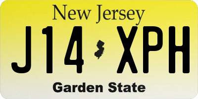 NJ license plate J14XPH