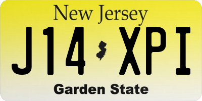 NJ license plate J14XPI