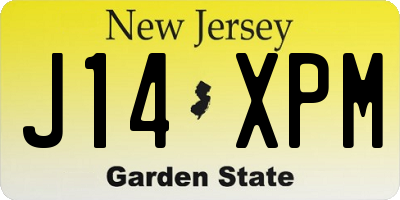 NJ license plate J14XPM
