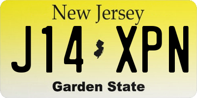 NJ license plate J14XPN