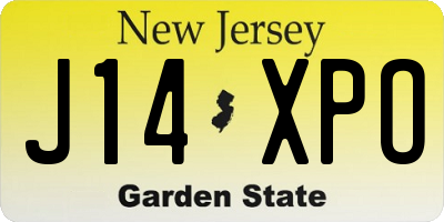 NJ license plate J14XPO