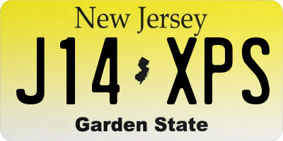 NJ license plate J14XPS