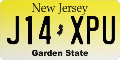 NJ license plate J14XPU