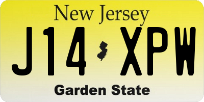NJ license plate J14XPW