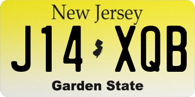 NJ license plate J14XQB
