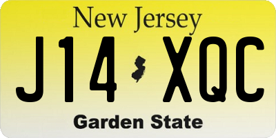 NJ license plate J14XQC