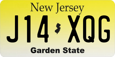 NJ license plate J14XQG