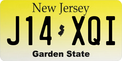 NJ license plate J14XQI