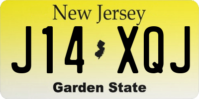 NJ license plate J14XQJ